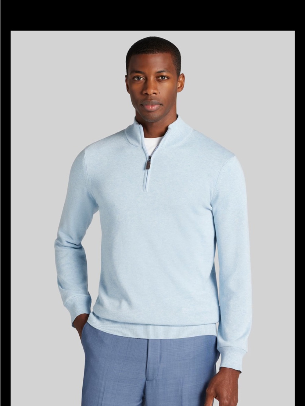 Jos. A. Bank Tailored Fit Pima Cotton 1/4-Zip Sweater - Big & Tall